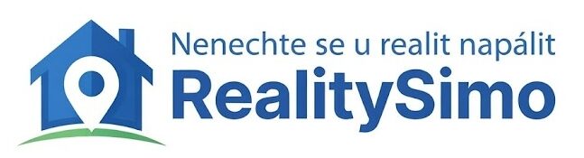 Logo RealitySimo s ikonou domu a sloganem „Nenechte se u realit napálit“